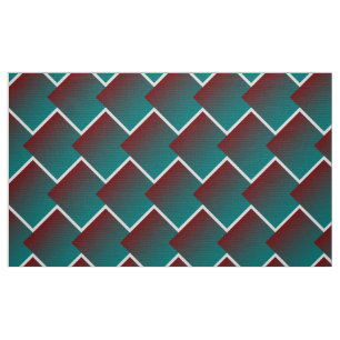 Teal burgunder vit geometri tyg