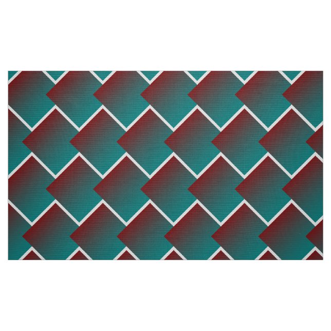 Teal burgunder vit geometri tyg (Fat Quarter)