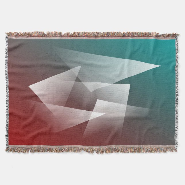 teal burgundvit filt (Framsidan)