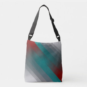 teal burgundy grått rand axelväska