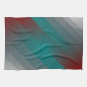 teal burgundy grått rand kökshandduk