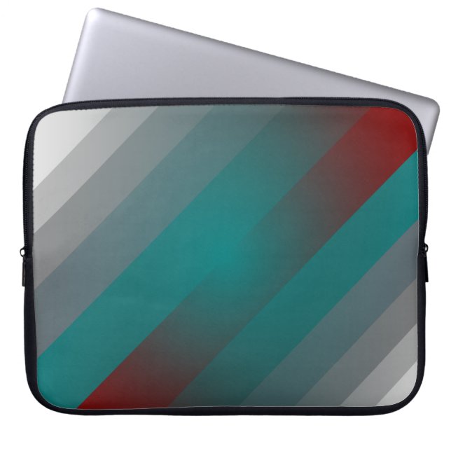 teal burgundy grått rand laptop fodral (Framsidan)