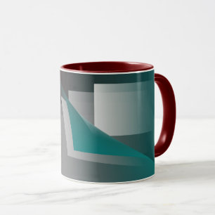 Teal burgundy grått-sidor mugg