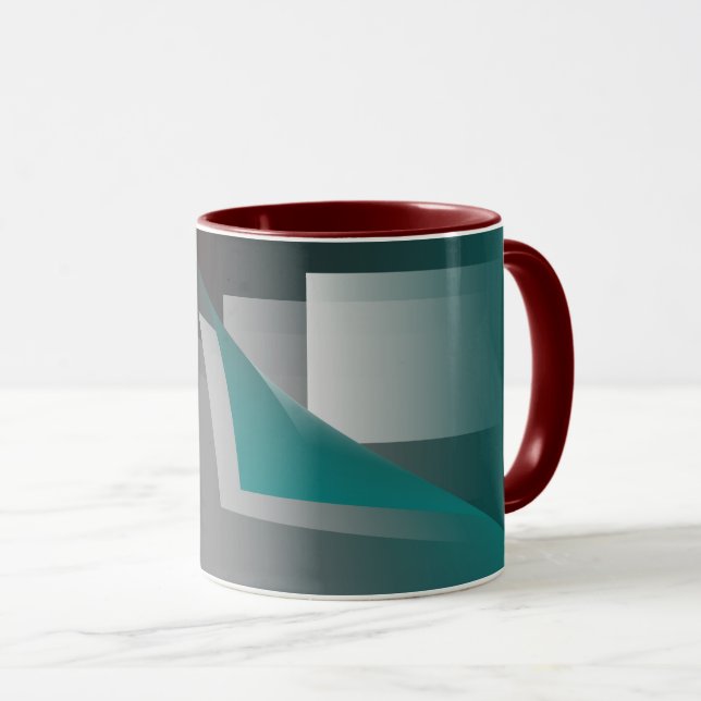 Teal burgundy grått-sidor mugg (Framsida höger)