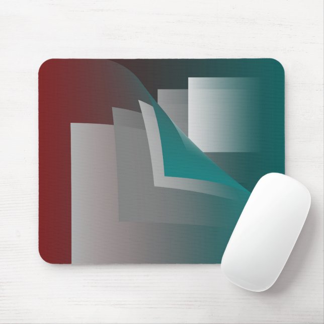 Teal burgundy grått-sidor musmatta (Med mus)