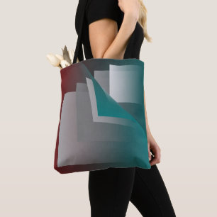 Teal burgundy grått-sidor tygkasse