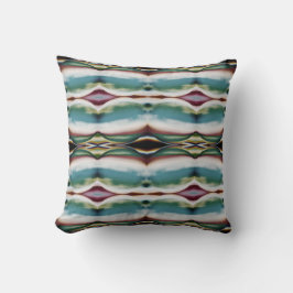 Teal Burgundy Guld Southwest look Large Tiles Kudde
