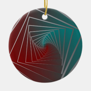 teal burgundy snurrning julgransprydnad keramik