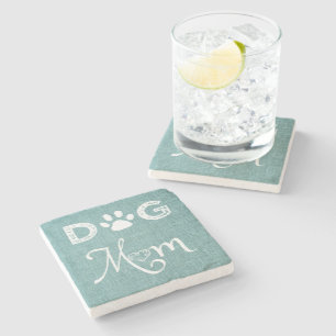 Teal Burlap Hund Underlägg Mamma
