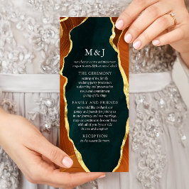 Teal, Burnt Orange & Guld Agate Program