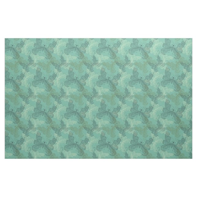 Teal Butterflies Tyg (Yard)