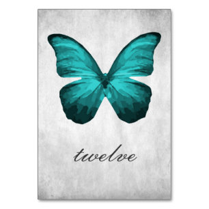 Teal Butterfly-Bordsnummer Card Bordsnummer