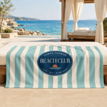 Teal Cabana-randig strandhandduk