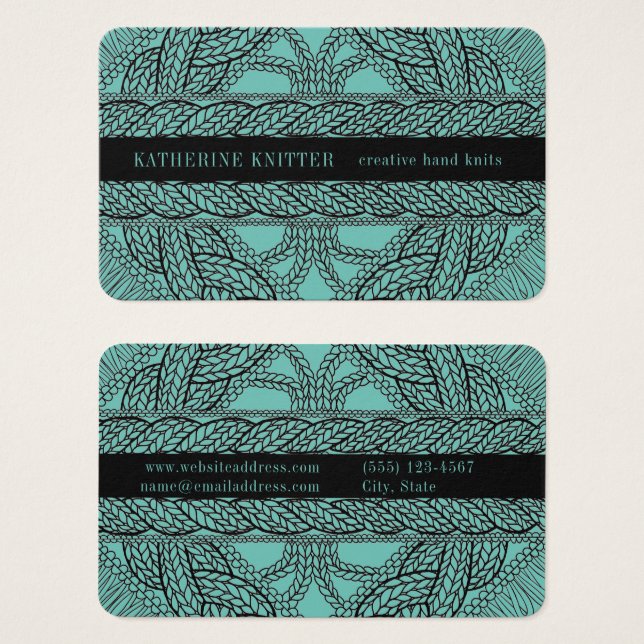TEAL CABLE KNIT Oceana Visitenkort Visitkort (Framsida & baksida)