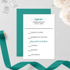 Teal Calligraphy Bröllop OSA Card