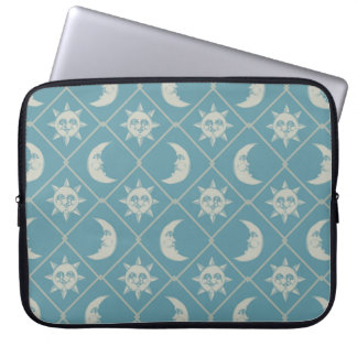 Teal Celestial Sun And Moon Laptop Fodral