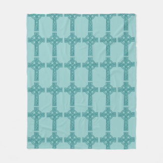 Teal Celtic Cross Blanket Fleecefilt