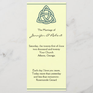 Teal Celtic Knot Bröllopsprogram Program