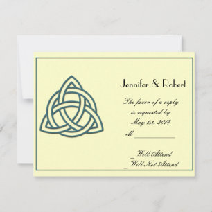 Teal Celtic Knot Responcard Card OSA Kort
