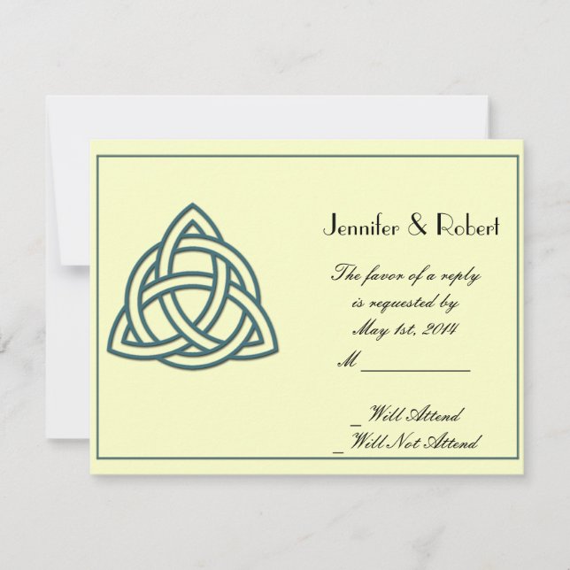 Teal Celtic Knot Responcard Card OSA Kort (Framsida)