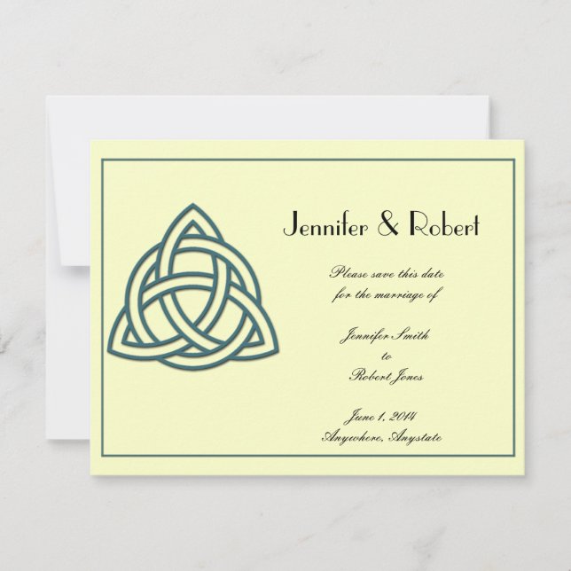 Teal Celtic Knot Save Date Spara Datumet (Framsida)
