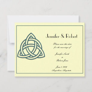 Teal Celtic Knot Save Date Spara Datumet