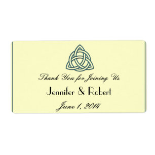Teal Celtic Knot Vattenflaska Label Fraktsedel