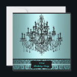 Teal Chandelier valfri Födelsedagsfest av nummer Inbjudningar<br><div class="desc">Teal blue chandelier var som helst födelsedagsfest inbjudan.</div>