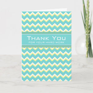 Teal Chevron Employee-årsjubileum Card Tack Kort