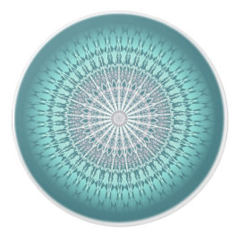 Teal Chevron Mandala Mönster Knopp