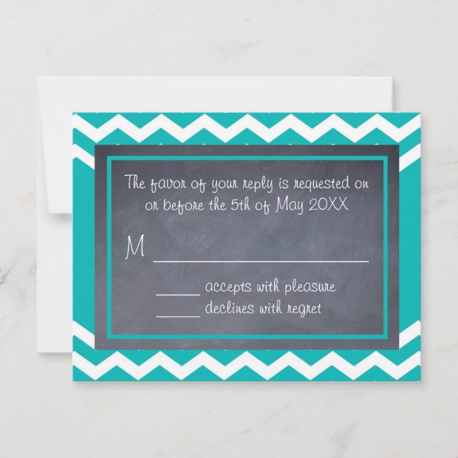 Teal Chevron OSA kort (Framsida)