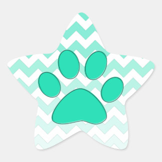 Teal Chevron Tass Zig Zag Monogram Stjärnformat Klistermärke