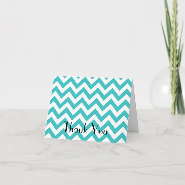 Teal Chevron, tillsatt tackkort (Framsida)
