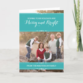 Teal Chic Helgdag Photo Card Helgkort