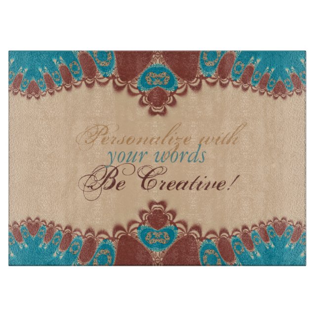 Teal + Chocolate Snöre Streck w/ Anpassningsbar Te (Framsidan)