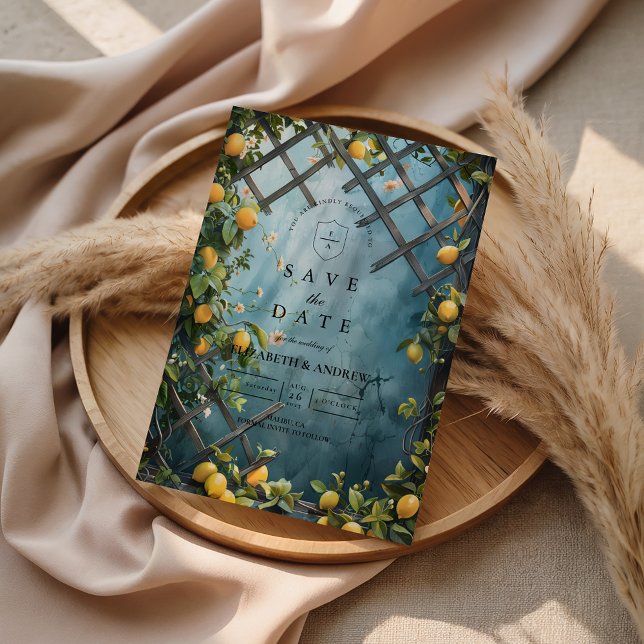 Teal Citrus Blossom Garden Wedding Spara Datumet (Skapare uppladdad)