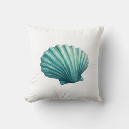 Teal Clam Snäcka Beach Nautical Coastal Seashell Kudde