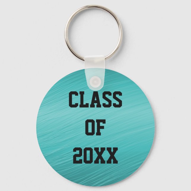 Teal Class of 20xx Studenten Keychain Nyckelring (Framsida)