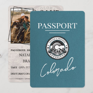 Teal Colorado Passport sparar datumet Spara Datumet