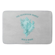 Teal Conch Snäcka Bath Mat