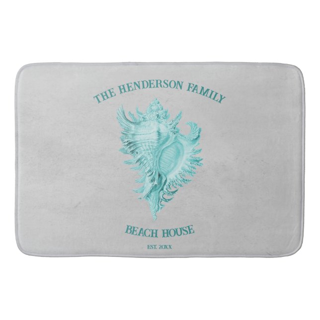 Teal Conch Snäcka Bath Mat Badrumsmatta (Framsidan)