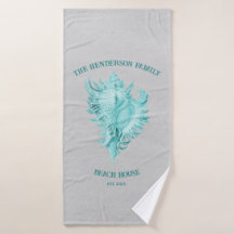 Teal Conch Snäcka Bath Towel Set