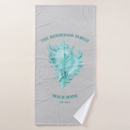 Teal Conch Snäcka Bath Towel Set