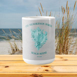 Teal Conch Snäcka Coffee Mugg