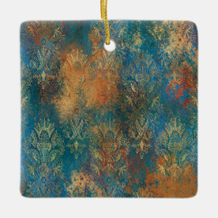 Teal Cooper Patina Julgransprydnad Keramik