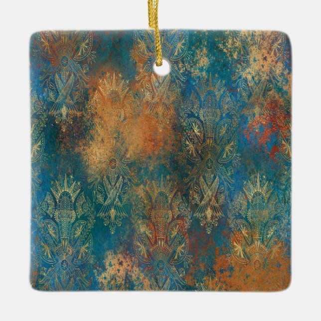 Teal Cooper Patina Julgransprydnad Keramik (Framsida)