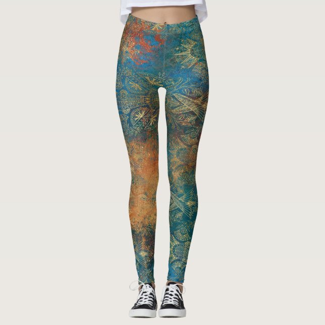 Teal Cooper Patina Leggings (Framsida)