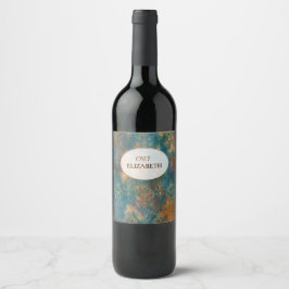 Teal Cooper Patina Vinflaska Etikett