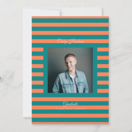 Teal Coral High School Grad Announcement Card Meddelande