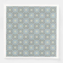 Teal, Cream och Brown Diamonds Checkerboard Mönste Pappersservett